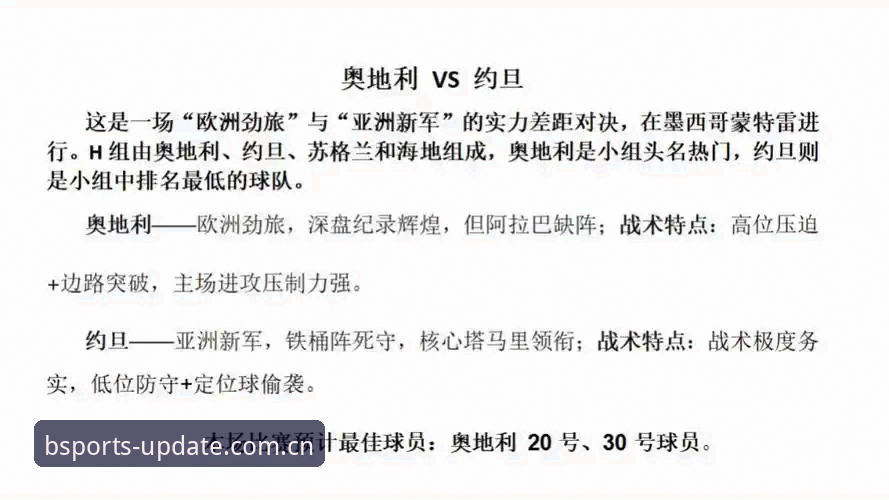 世界杯观赛指南：如何在B体育平台追踪约旦队首秀与签证风波